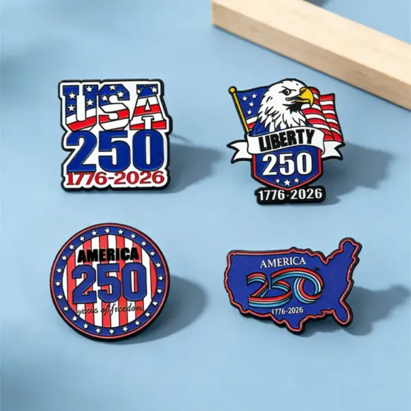 Wholesale United States Cartoon Pinback Badge Metal Pin Featuring Stamping Craft In Multicolor