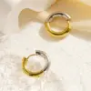 Wholesale PVD Coated Real Gold Plated 18K Gold Color Block 304 Stainless Steel Simple Style Classic Style Waterproof Non Tarnish Earrings