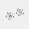 Wholesale Shine Star Flower Series Rotatable Petal Earrings Bohemian Style Printed Pattern Women's Luxury Fashion Copper Plated Silver