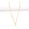 Wholesale Elegant Casual Micro Inlaid Zircon Universal Electroplated 18K Real Gold Letter Infinity/8 Initial Letter Pendant Gold 201 Stainless Steel Lip Chain Women's Necklace