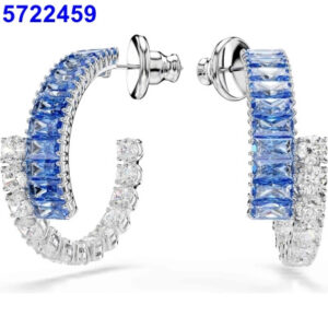 White and blue intertwined earrings