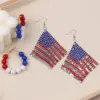 Wholesale New American Independence Day Elements Red White Blue Flag Aluminum Acrylic Earrings Earrings Ear Jewelry Women