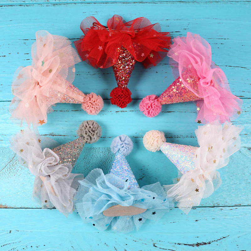Wholesale Korean Version of Kidsren's Birthday Accessories, Girls' Birthday Hats, Christmas Hats, Hairbands, Baby Hairbands, Princess Hairpins, Hairpi