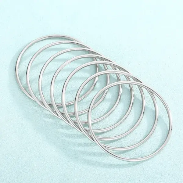 Wholesale 304 Stainless Steel Solid Color Electroplating 18k Gold Plating Formal Waterproof Non Tarnish Bangle