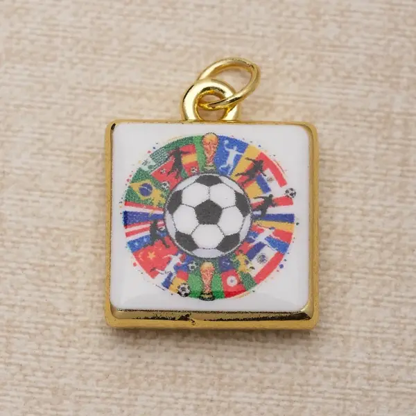 oly-f81db3167adefb960b22068e239c8751 Wholesale National Flag Pendant 1 Piece Featuring 0.03µm 18K Real Gold Plated Copper In Novelty Style