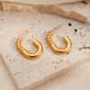 oly-f81ed8106afc17950e713760a35c945c Wholesale trend metallic titanium steel geometric smooth irregular grain earrings female retro versatile stainless steel