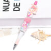 Wholesale easter bunny printed round bead letters resurrection egg cartoon beaded diy mobile phone chain keychain beads