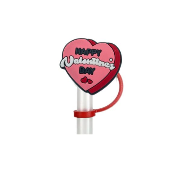 Wholesale Valentine's Day Love Series Reusable Soft Rubber Dust Plug DIY Drink Dust Plug Straw Cap