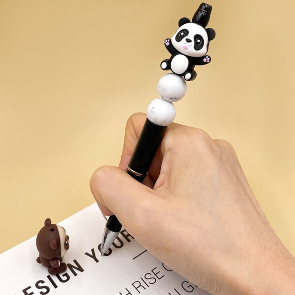 Wholesale Factory in stock 3D three-dimensional drop silicone panda beads food grade loose beads string pen beads jewelry beads