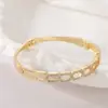 Wholesale Women’s Circle Bangle Featuring Zircon Inlay, Electroplated Copper Craft