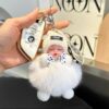 Wholesale Real Fox Fur Doll Car Keychain Hanging Cute Plush Doll Doll Bag Pendant Couple Gift