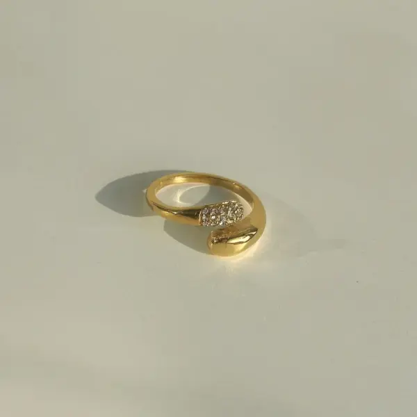 oly-f867c398400c69ec77a74226631c2d92 Wholesale Streetwear Heart Shape Titanium Steel Zircon Open Ring