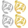 Wholesale Ion Plating (IP) Real Gold Plated 18K Gold Geometric 304 Stainless Steel Simple Style Waterproof Non Tarnish Open Rings