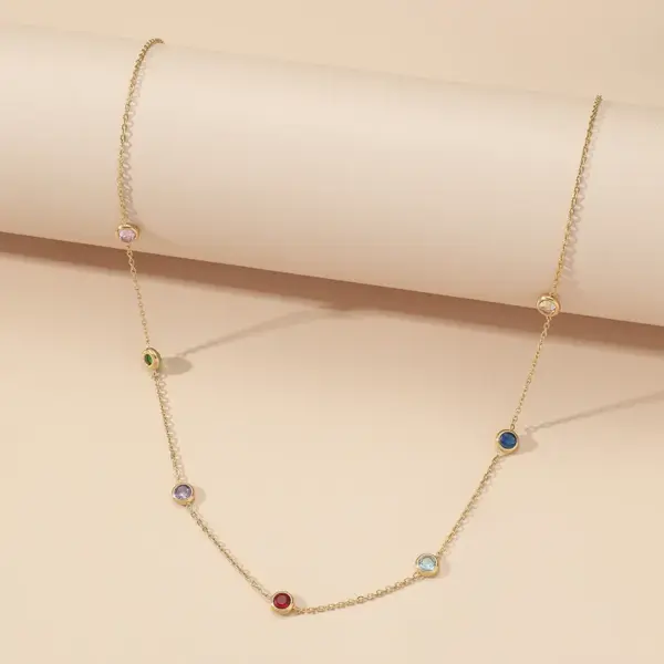 Wholesale PVD Coated Real Gold Plated 18K Gold Geometric 304 Stainless Steel Simple Style Waterproof Non Tarnish 304 Stainless Steel Necklace
