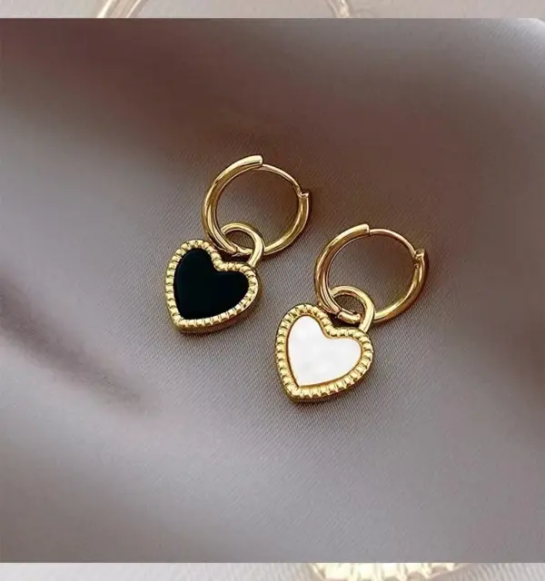 Wholesale PVD Coated Real Gold Plated 18K Gold Heart Shape 304 Stainless Steel Casual Simple Style Waterproof Non Tarnish 304 Stainless Steel Earrings