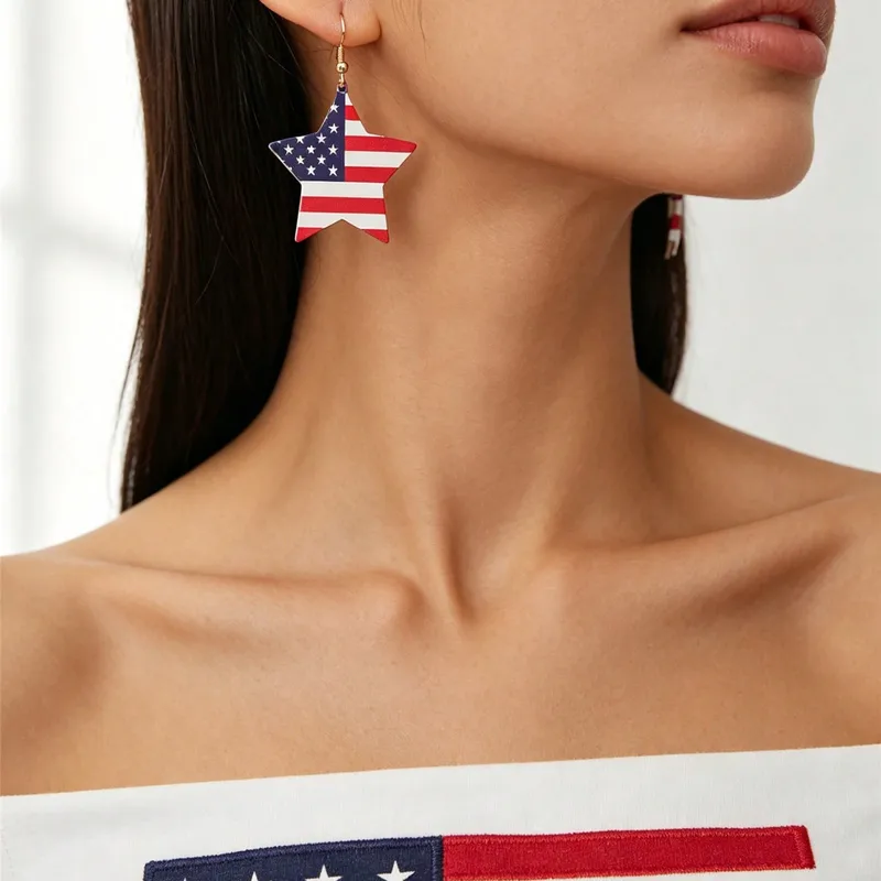 Wholesale Bohemian Asymmetrical Geometric Earrings For Women In Golden Plated Iron Featuring Unique Design