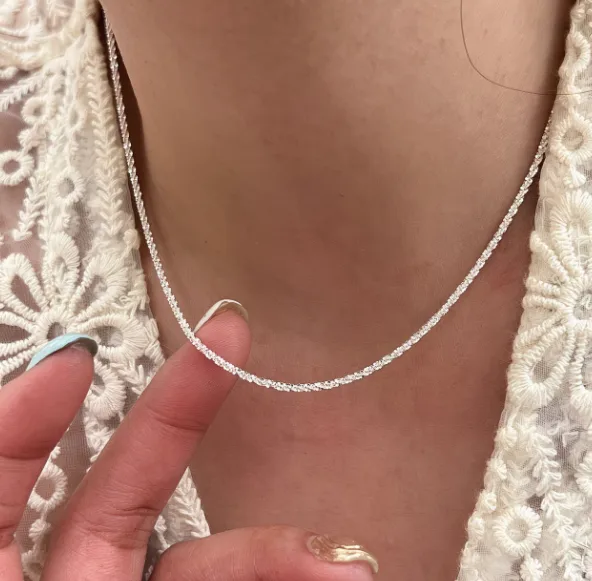 Wholesale Handmade Geometric Necklace For Women With 925 Sterling Silver Twisted Rope Chain