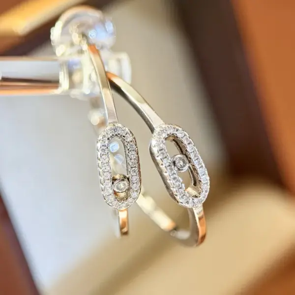 Wholesale C Shape Earrings For Women Featuring Bezel Setting Zircon Inlay Made Of Brass With 18K Real Gold Plated Finish
