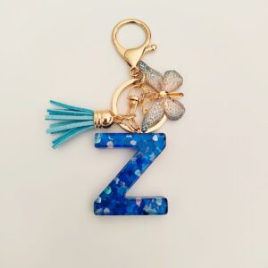 Blue letter keychain pendant/Z