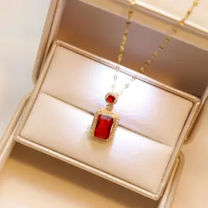 Ruby Square Necklace