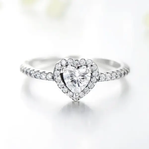 oly-f8ea8f86a4cb01b6b2033bc89fccfab7 Wholesale Holiday Engagement 925 Sterling Silver Women'S Zircon Silver Rhodium Plated Heart Shape Rings Earrings Necklace