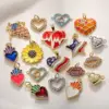 Wholesale Heart Pendant Necklace Earrings Bracelet Hanging Decoration Star Sequin Design American Flag Celebration Jewelry