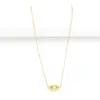 Wholesale Minimalist Classic Style Eye Plated 18K Real Gold Zircon 201 Stainless Steel Copper Cable Chain Cross Chain Lobster Clasp Women's Necklace