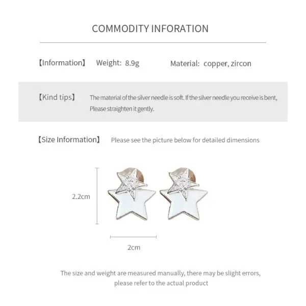 Wholesale 1 Pair Elegant Modern Style Star Copper Zircon Ear Studs
