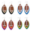 oly-f91cc9a0e6218c21f11d7496ad090787 Wholesale Rugby Sequins Three-layer Leather Water Drop Pendant Earrings Sports Ear Jewelry Gifts