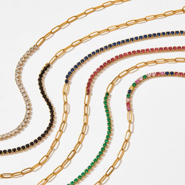 Wholesale Stainless steel zircon bracelet PVD vacuum gold-plated exquisite titanium steel bracelet jewelry