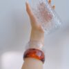 Wholesale Fashion Smudged Transparent Glitter Exaggerated Stylish Bracelet Round Resin Bracelet Style Stacked Bracelet