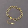Wholesale 304 Stainless Steel Geometric PVD Coated 18K Real Gold Plated Simple Style Waterproof Non Tarnish Gold Plated Gold Bracelets