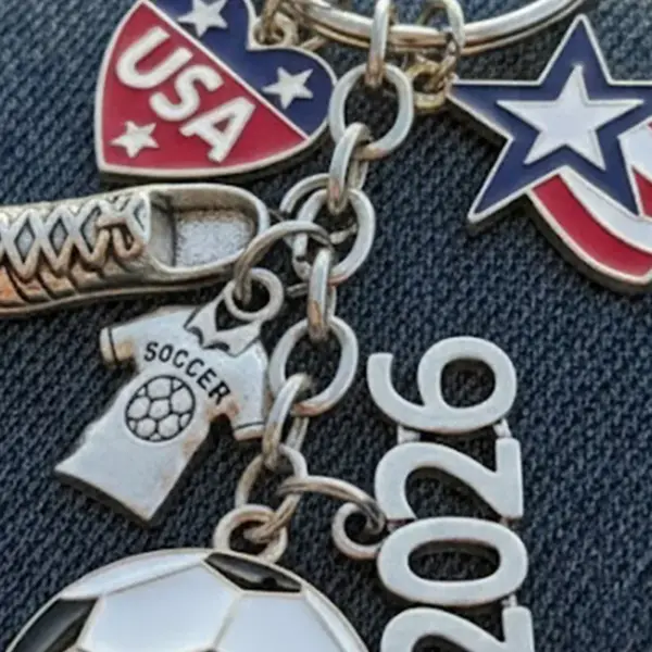 Wholesale Backpack Pendant Oil Drop Mini Football Keychain Pendant American Flag Alloy Handmade Football Enthusiast