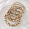 Wholesale Hip-Hop Retro Round 304 Stainless Steel Bracelets In Bulk