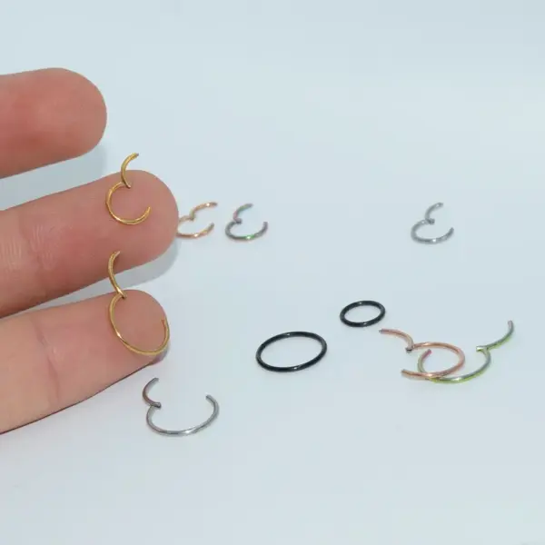 oly-f961914b6a649809af647586feea90df Wholesale Nose Rings & Studs Simple Style Circle 304 Stainless Steel Plating 18K Gold Plated Nose Pin