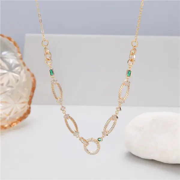 Wholesale Unisex Cross Choker Necklace With Copper Pendant Featuring Zircon Inlay And Electroplated Bezel Setting