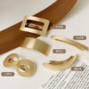 Wholesale Joker geometric metal brushed hair clip minimalist cold wind back head ponytail spring clip