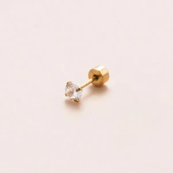 Wholesale 1 Piece 316L Stainless Steel Zircon Ear Cartilage Rings & Studs Geometric Round Waterproof Non Tarnish Surgical Steel Unisex