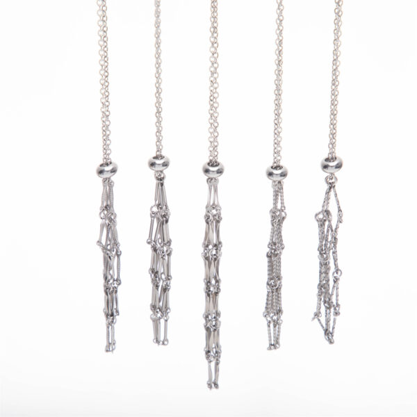 oly-f980aae465dafec7be537313b343a7c0 Wholesale Stainless Steel Net Pocket Necklace High-grade Natural Gemstone Crystal Accessories Bamboo Woven Adjustable Chain Pendant