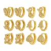 Wholesale Water-plated Imitation Gold Copper Material Inlaid Zircon Infinity Hoop Earrings Shiny Earrings Women's Jewelry All Seasons