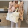 oly-f98ecfef0e793b6dc7c8db05b83a6ae1 Wholesale Fashion Pleated Niche Design Large Capacity Tote Bag Korean Style Bow Women's Bag Single Shoulder Armpit Bag