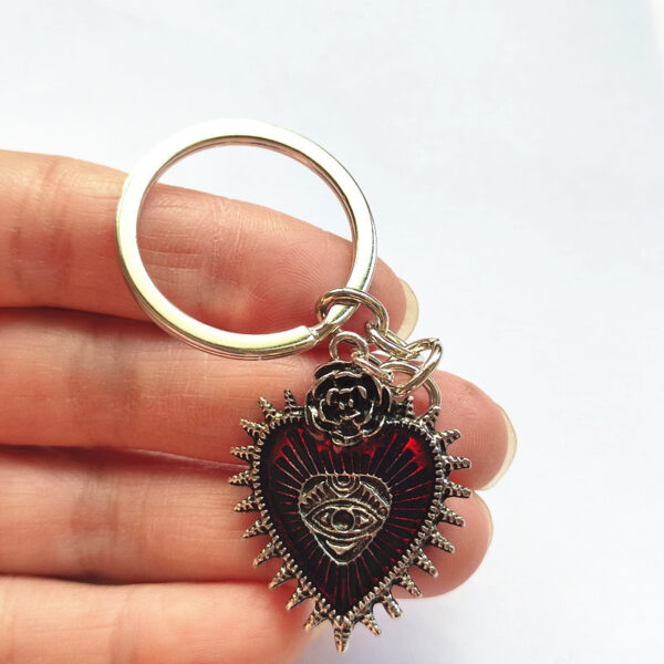 oly-f99aa887bd59c9c166f4738f946c443d Wholesale gothic punk style Devil eye black rose love keychain personality dark keychain