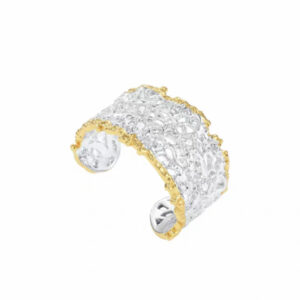 J647 wide lace silver color separation ring