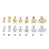 Wholesale 1 Piece 316L Stainless Steel Zircon Ear Cartilage Rings & Studs Moon Heart Shape Flower Waterproof Non Tarnish Surgical Steel Women'S