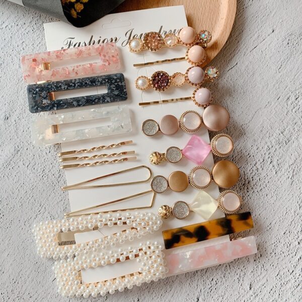Wholesale ins Pearl Hairpin Set Acrylic Acetate Hairpin Combination Hair Accessories Manufacturers