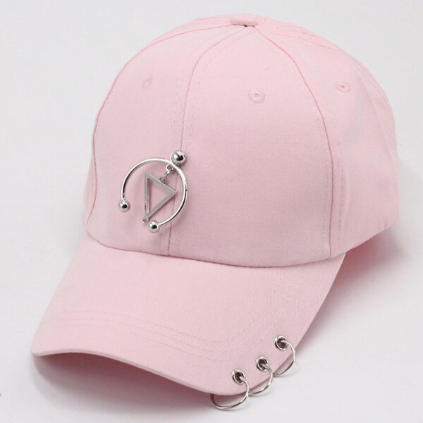 oly-f9d5c60168297c2411d6f74bcc494125 Wholesale style personalized chain iron ring baseball cap versatile student Korean style curved brim peaked cap female summer sun hat
