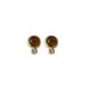 Wholesale Retro Brown Ball Earrings Women's Elegant Style Round Ball Studs Autumn Winter Fashion Jewelry Copper Material Simple Design