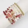 Wholesale Rugby Beaded Bracelet Sports Day Soft Clay Elastic Bracelet For Rugby Mom Original Design Plated Bracelet Unisex Handmade