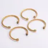 Wholesale Simple Style Geometric 304 Stainless Steel 18K Gold Plated Artificial Diamond Bangle In Bulk
