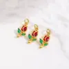 oly-f9f70faac0b4f46e7fec4d66c6e67a33 Wholesale Copper Platinum Plated Smooth Zircon Rose Flower Tulip Pendant DIY Jewelry Hanging Bracelet Earring Accessories Chain Spacer Princess Style Gorgeous Cute Pastoral Romantic